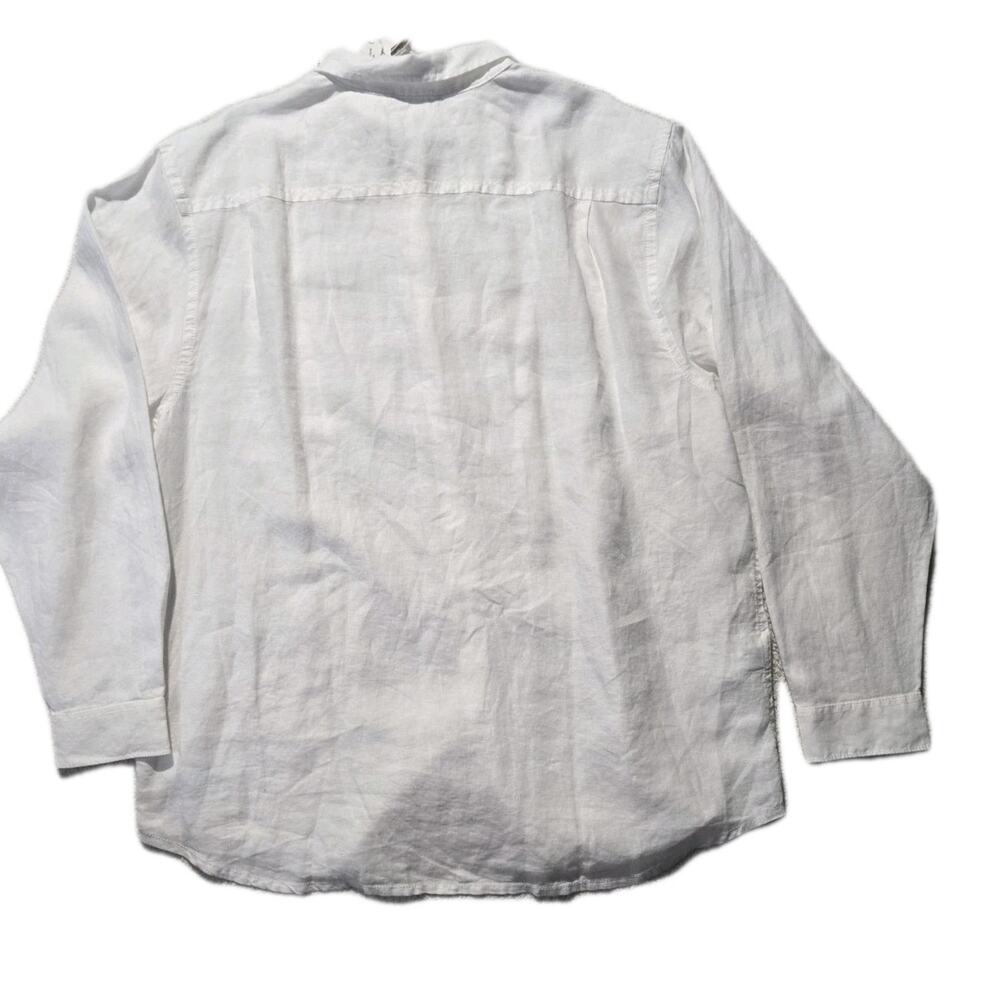 Tommy Bahama Long Sleeve Shirt Sea Glass Breezer White Solid Linen New XXL - Picture 2 of 11
